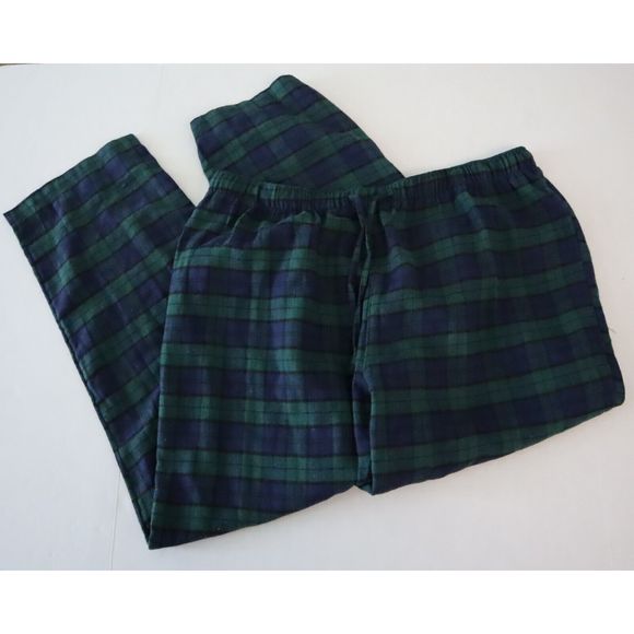 Club Room 100131950 Men's Sz 2XL Navy/Green Plaid 2-Piece Flannel Pajama Set - Picture 5 of 9